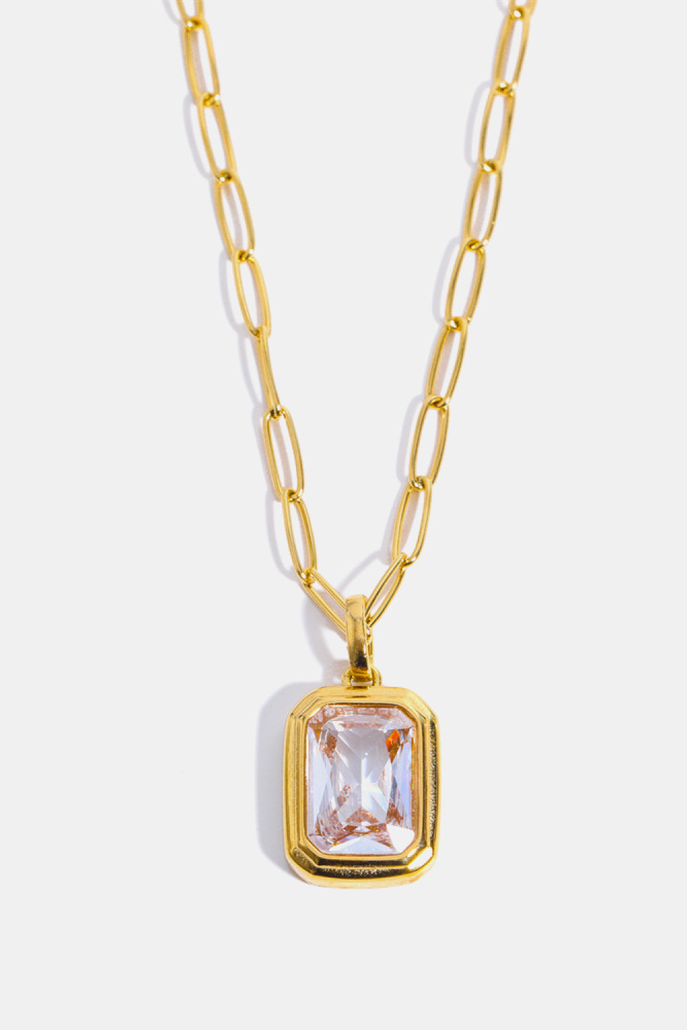 Zircon 18K Gold-Plated Geometrical Shape Pendant Necklace - ClozArt