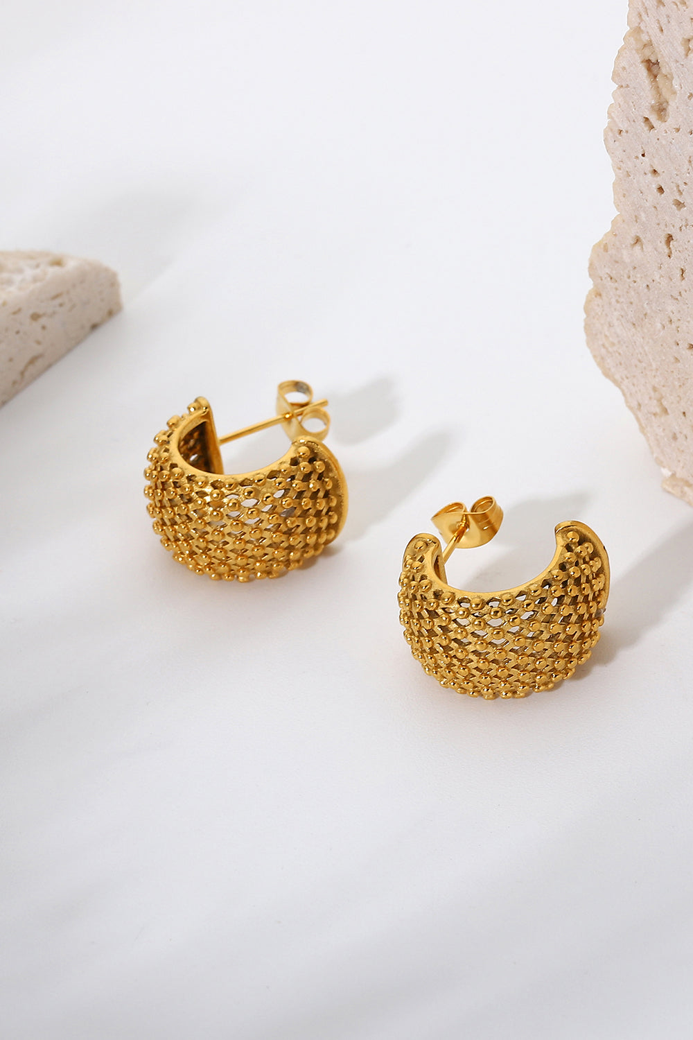 Mesh Half Hoop Earrings - ClozArt