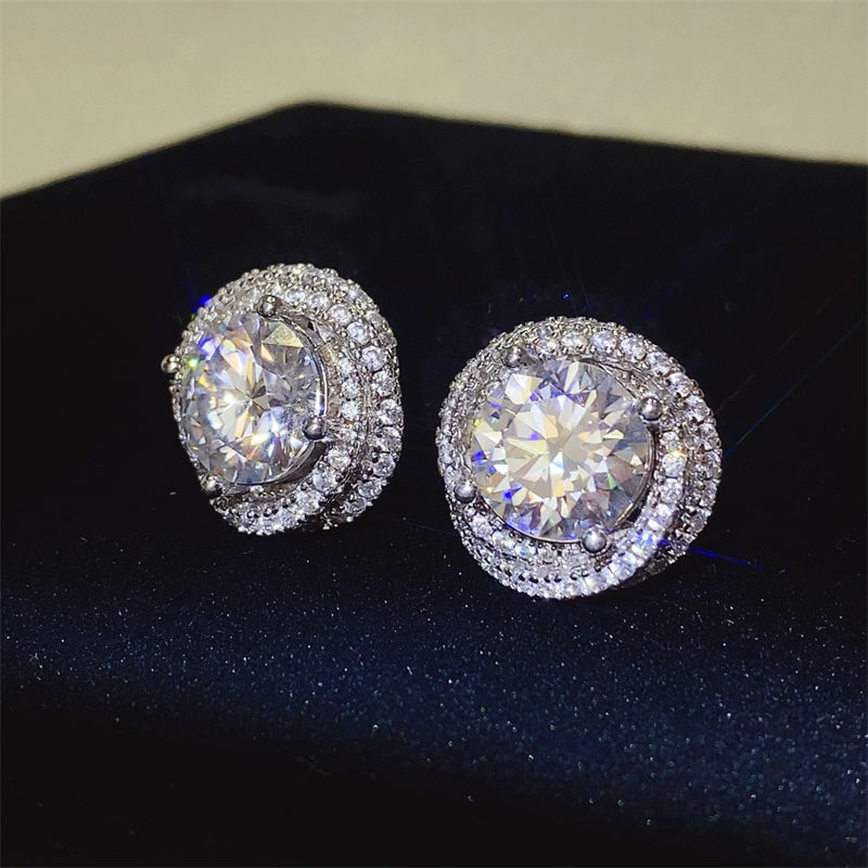 6 Carat Moissanite 925 Sterling Silver Earrings - ClozArt