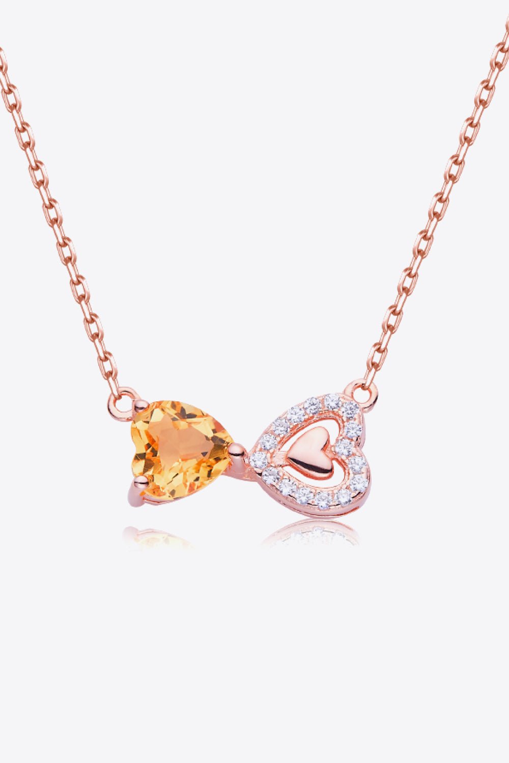 Citrine Heart 925 Sterling Silver Necklace - ClozArt