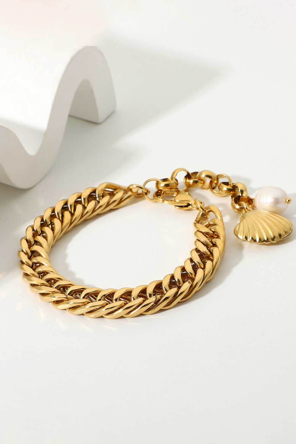 18K Gold-Plated Curb Chain Bracelet - ClozArt