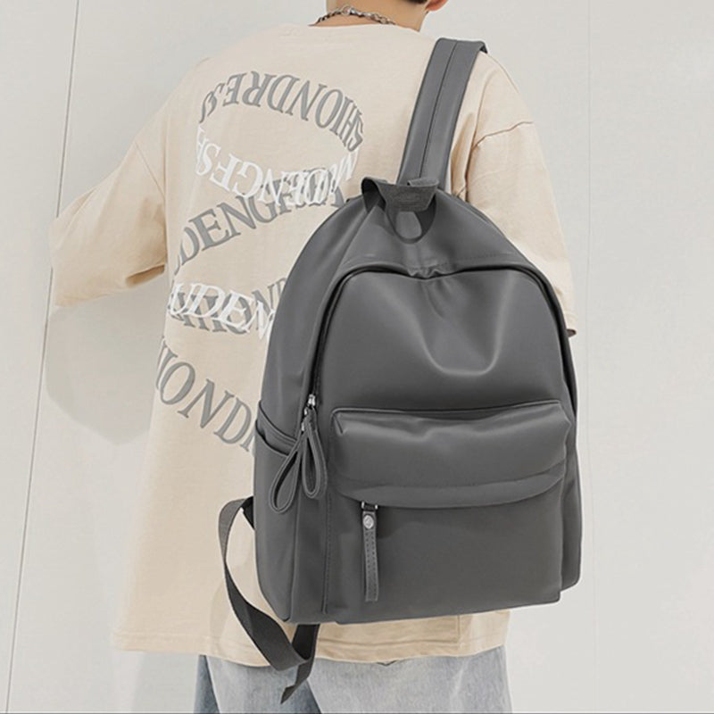 PU Leather Zip Backpack Bag - ClozArt