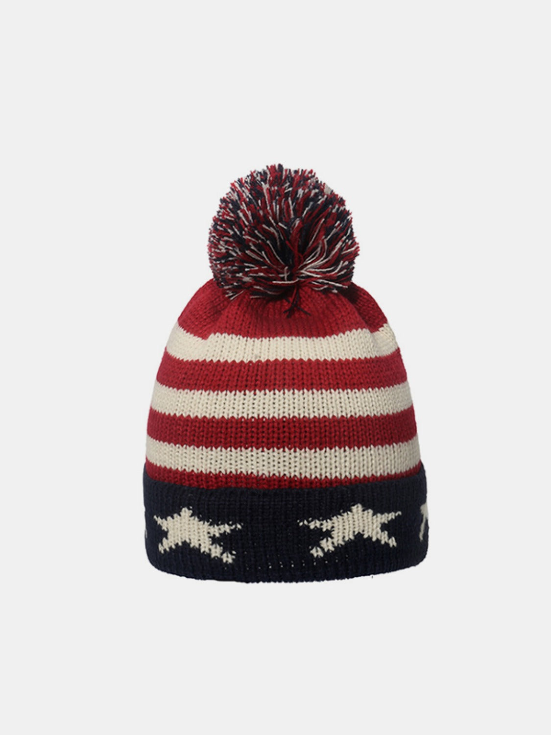 Roll Rim US Flag Knit Hat - ClozArt