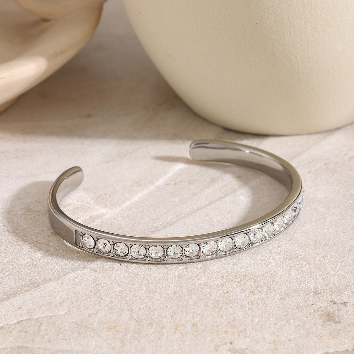 Stainless Steel Inlaid Zircon Bracelet - ClozArt