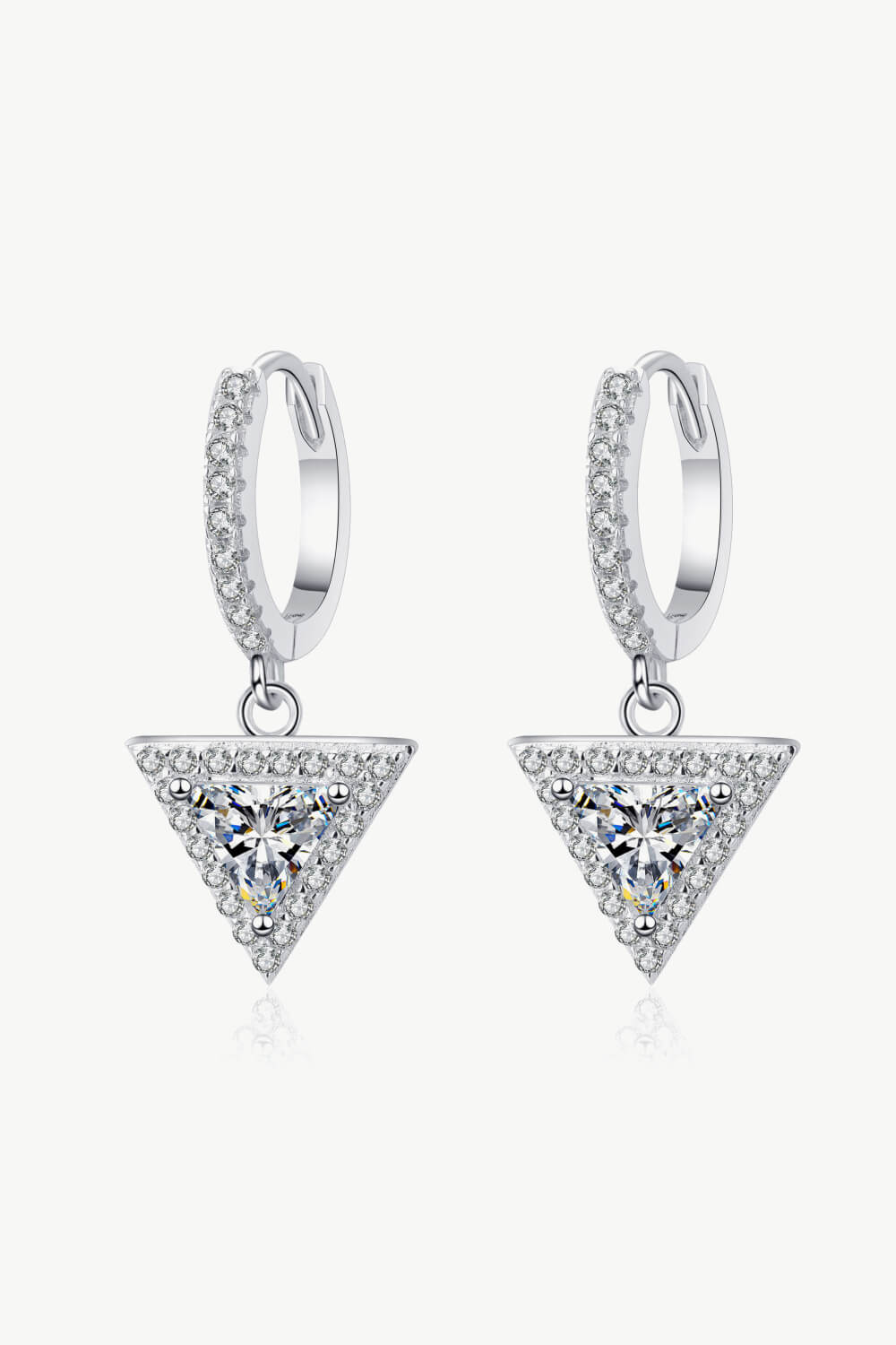 Moissanite Triangle Drop Earrings - ClozArt