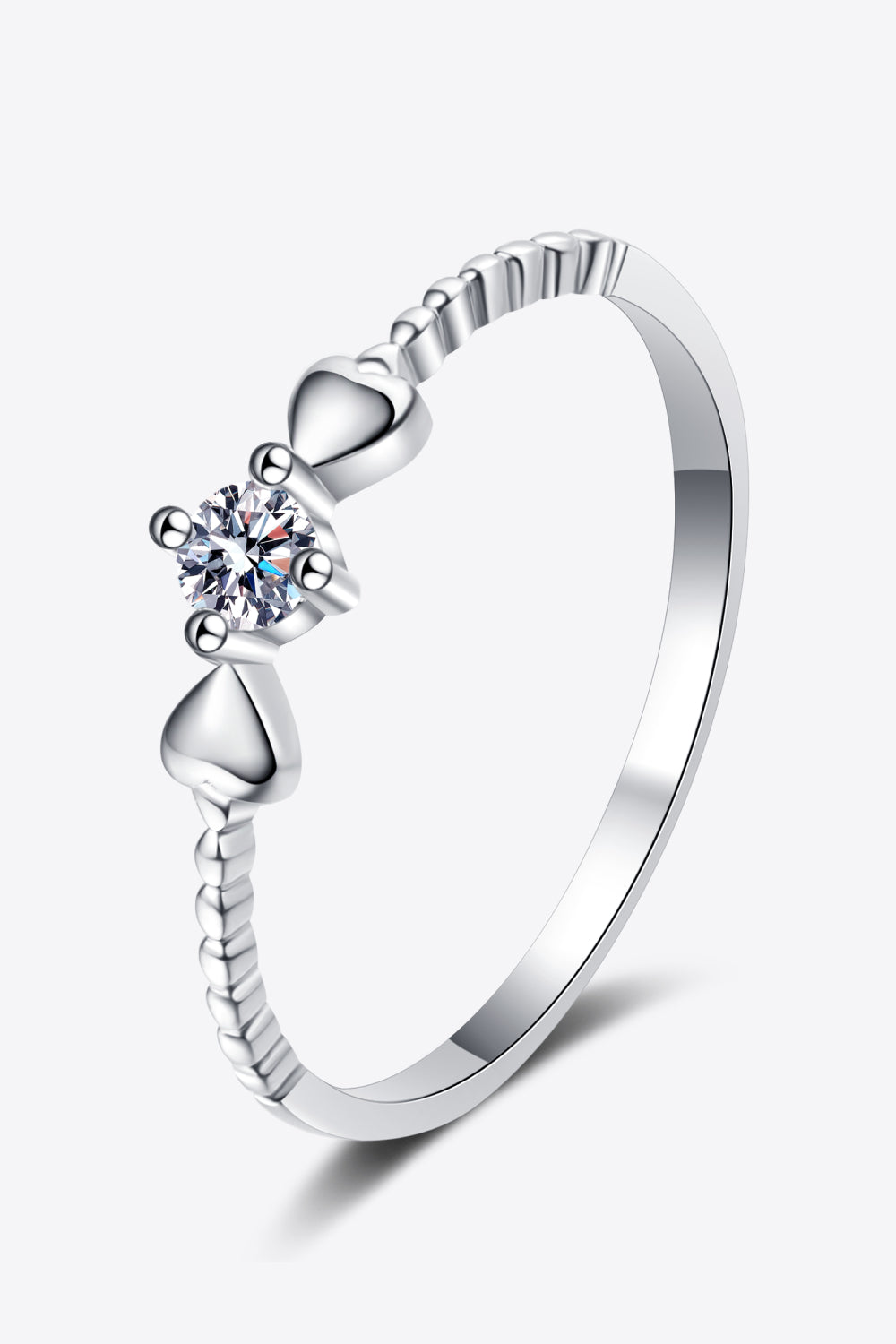 Adored Moissanite Heart 925 Sterling Silver Ring - ClozArt