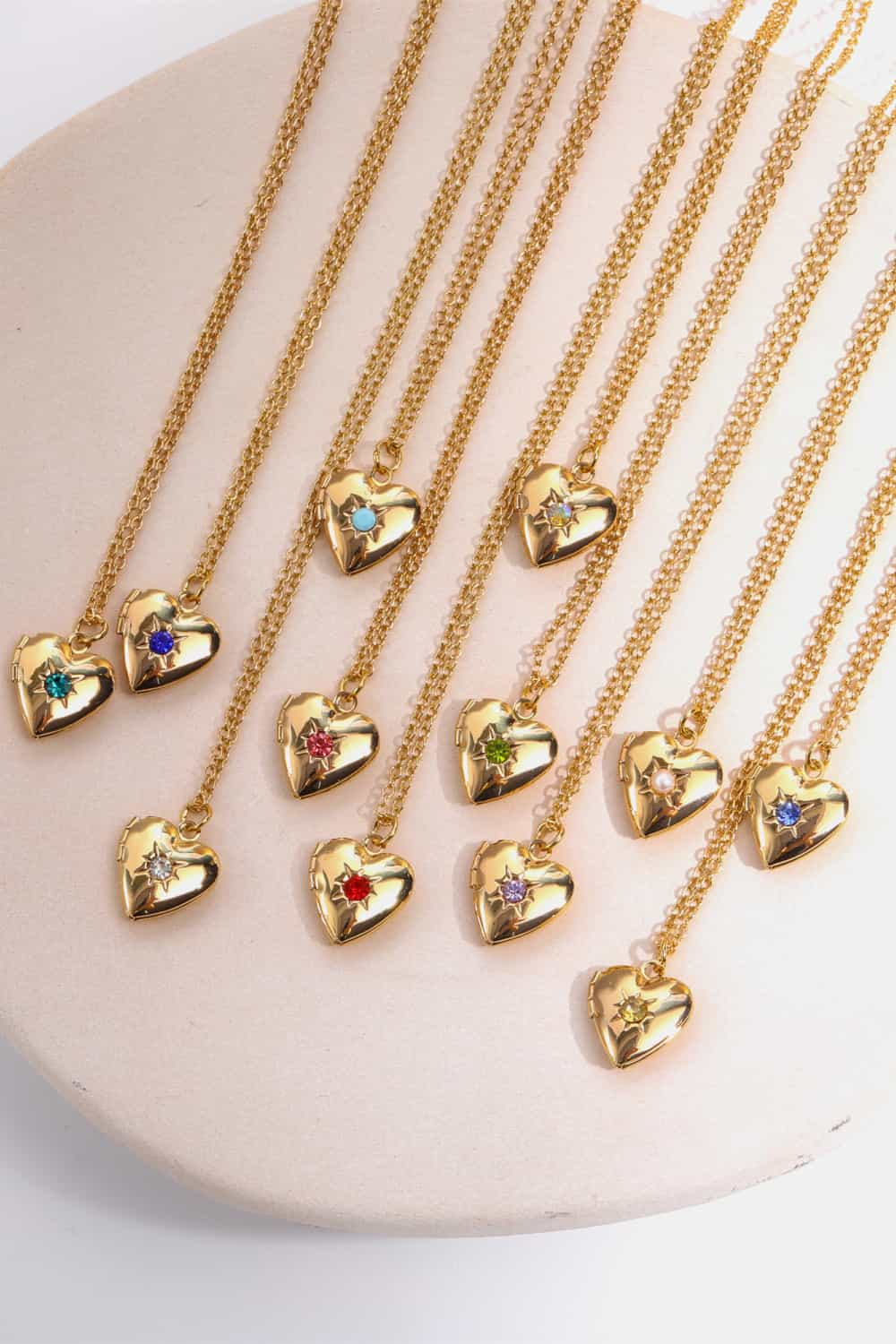 Zircon Heart Shape 14K Gold-Plated Pendant Necklace - ClozArt