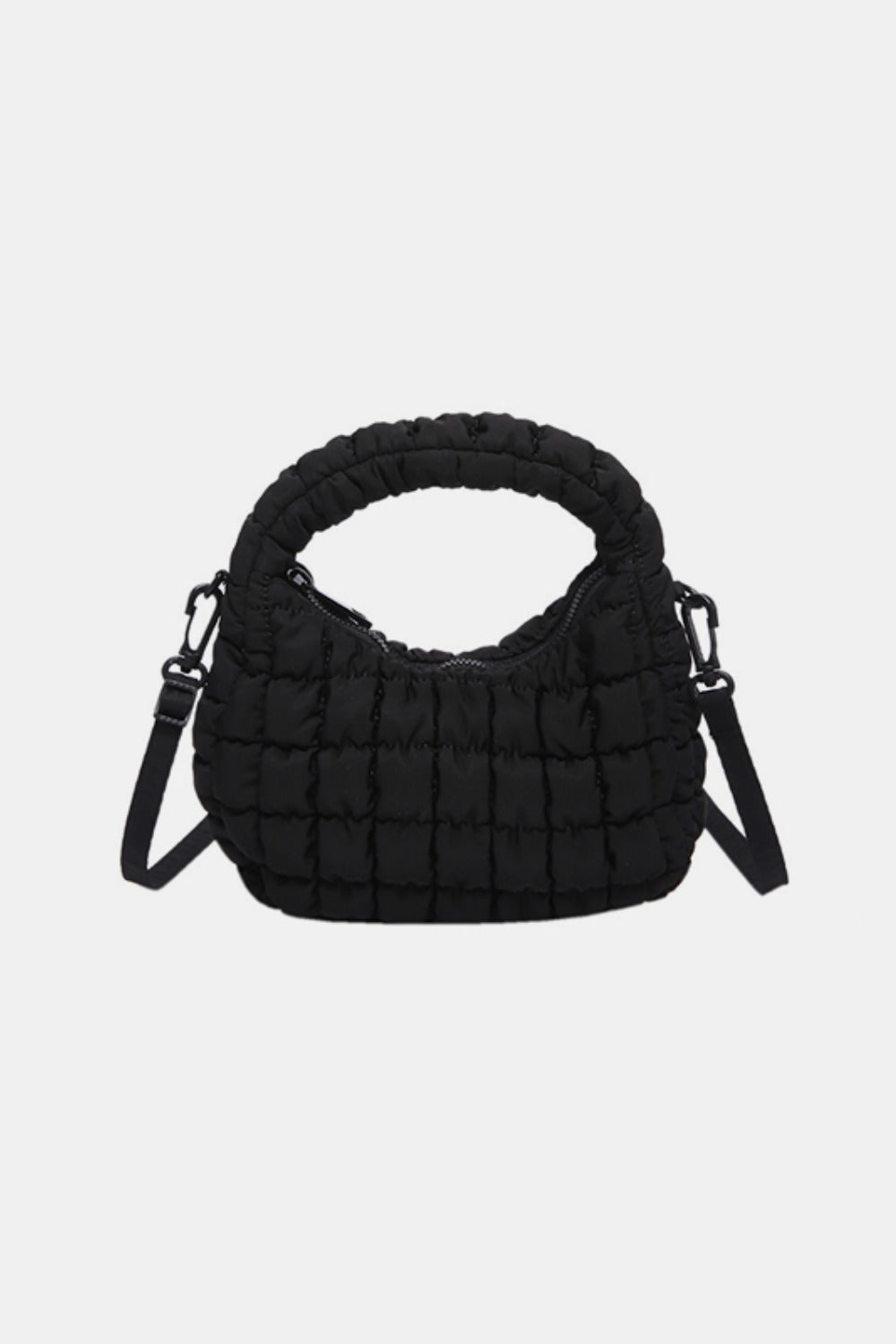 Quilted Puffy Removable Strap Crossbody Bag - ClozArt