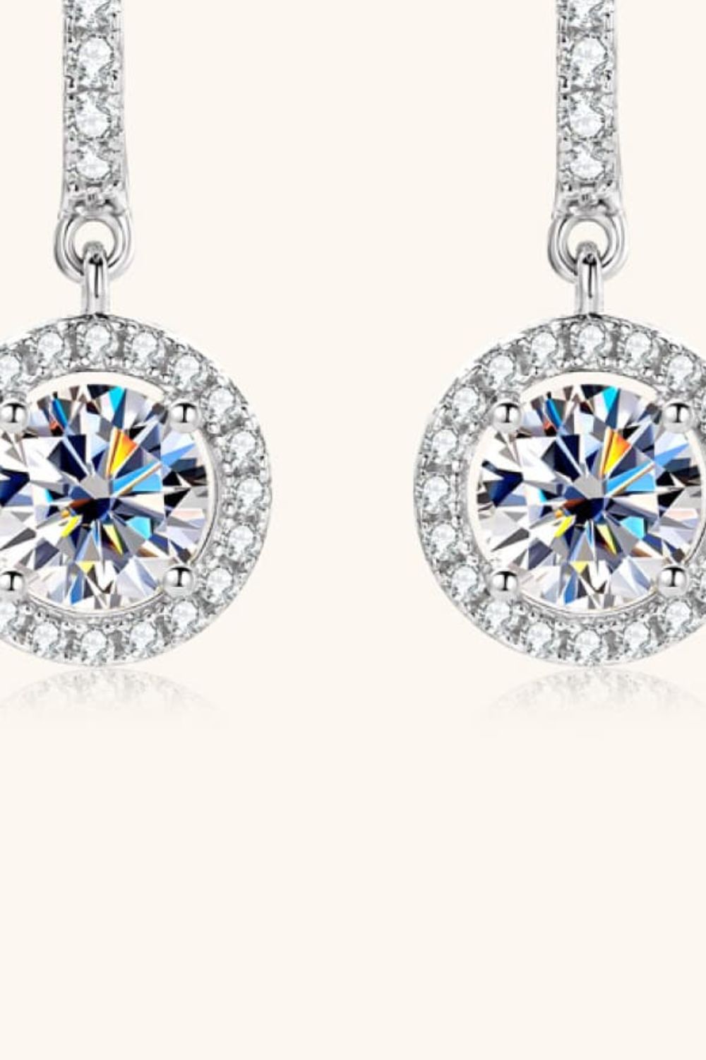 2 Carat Moissanite 925 Sterling Silver Drop Earrings - ClozArt