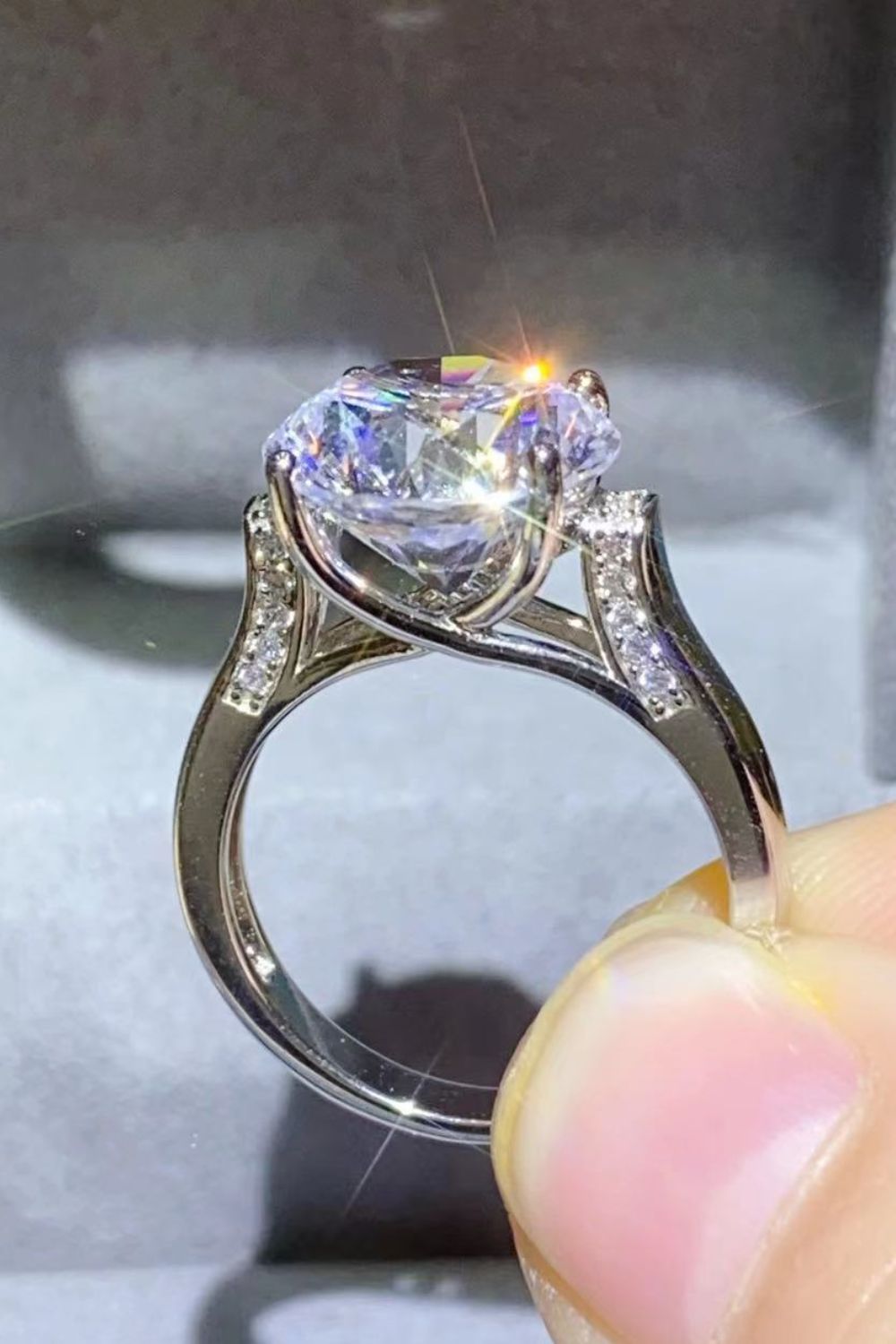 5 Carat Moissanite Platinum-Plated Ring - ClozArt