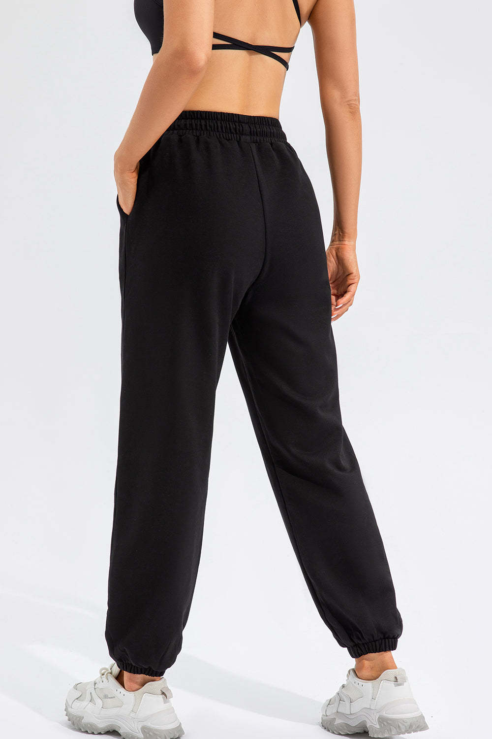 Drawstring Active Pants with Pockets - ClozArt