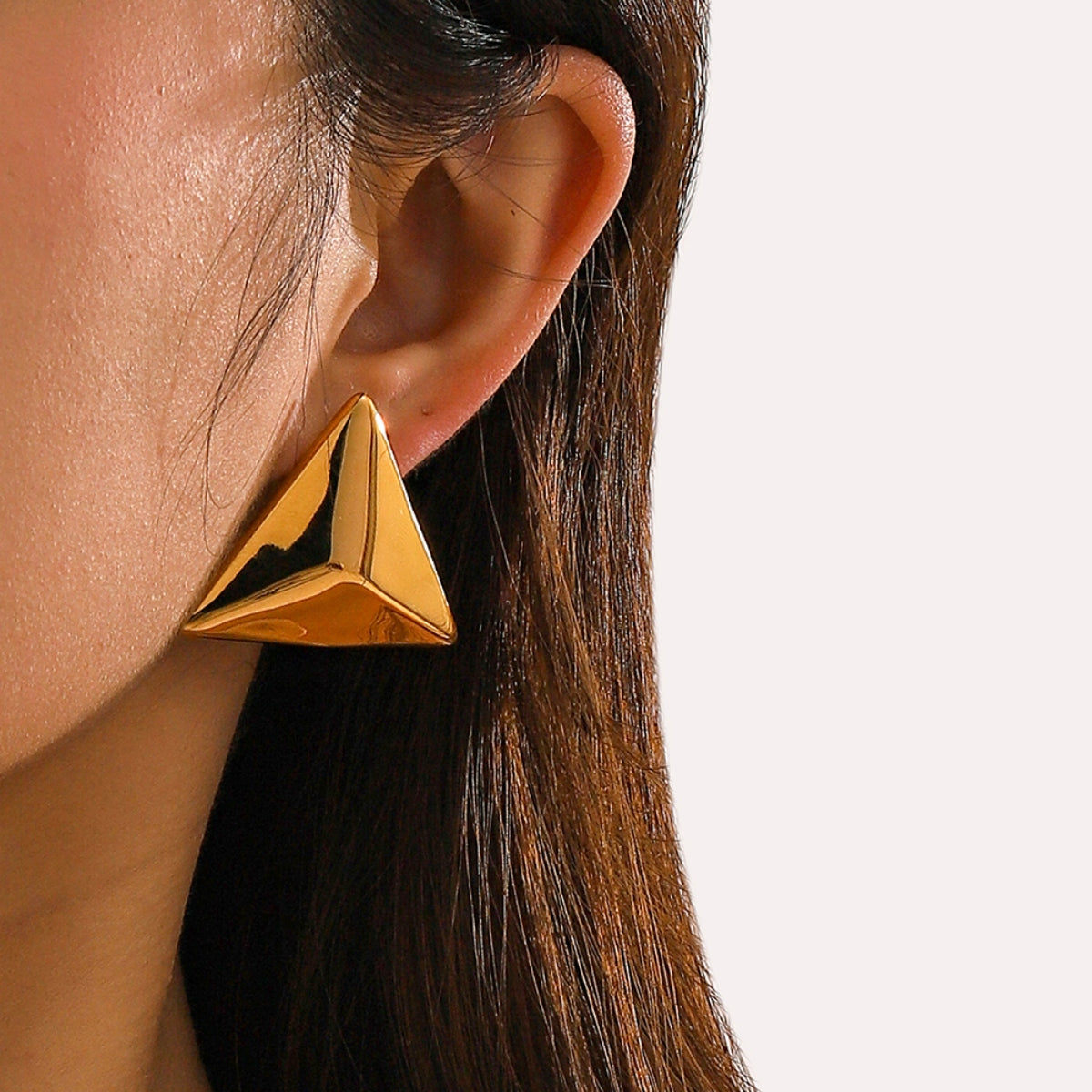 Stainless Steel 3D Triangle Earrings - ClozArt