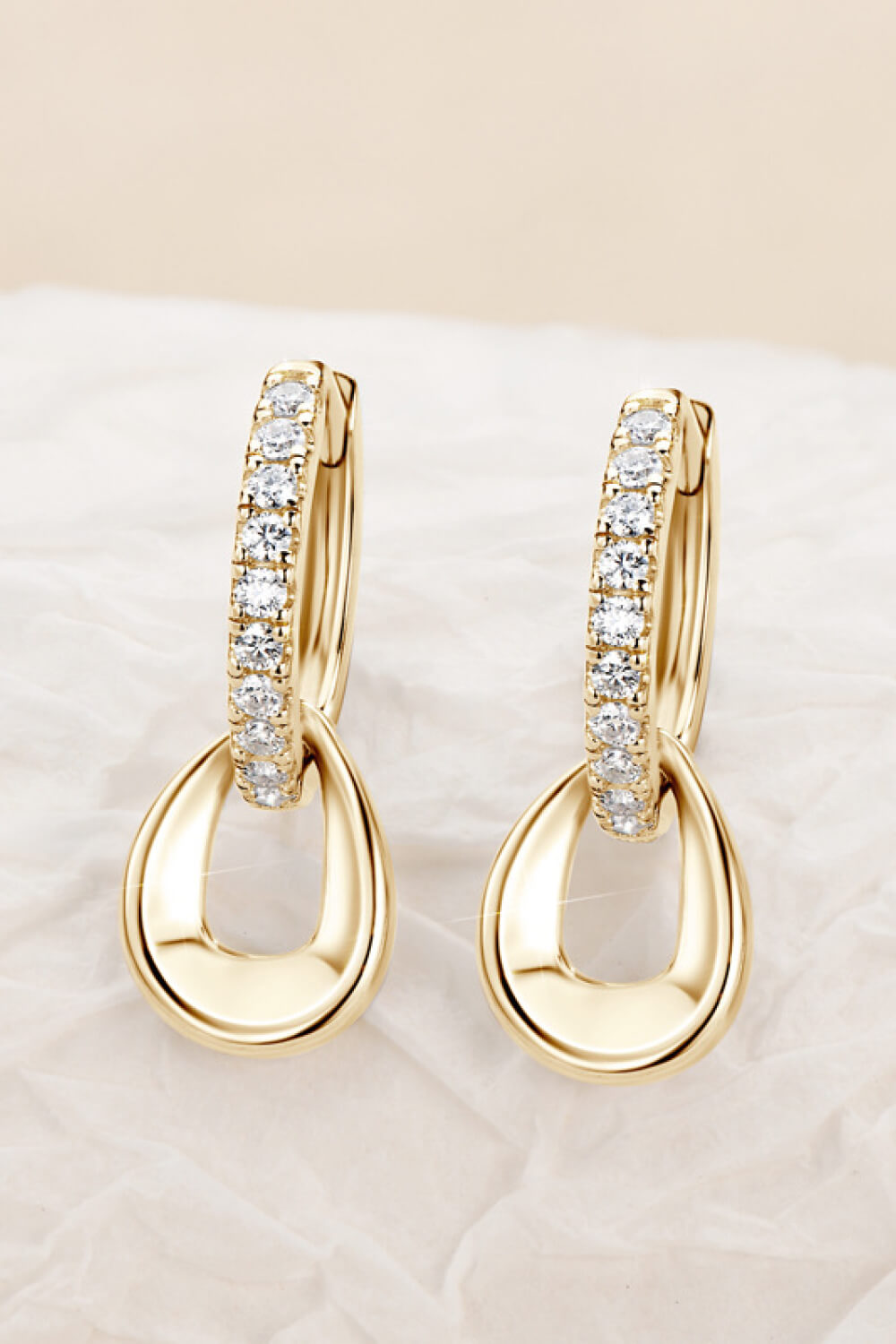 925 Sterling Silver Moissanite Double Hoop Earrings - ClozArt