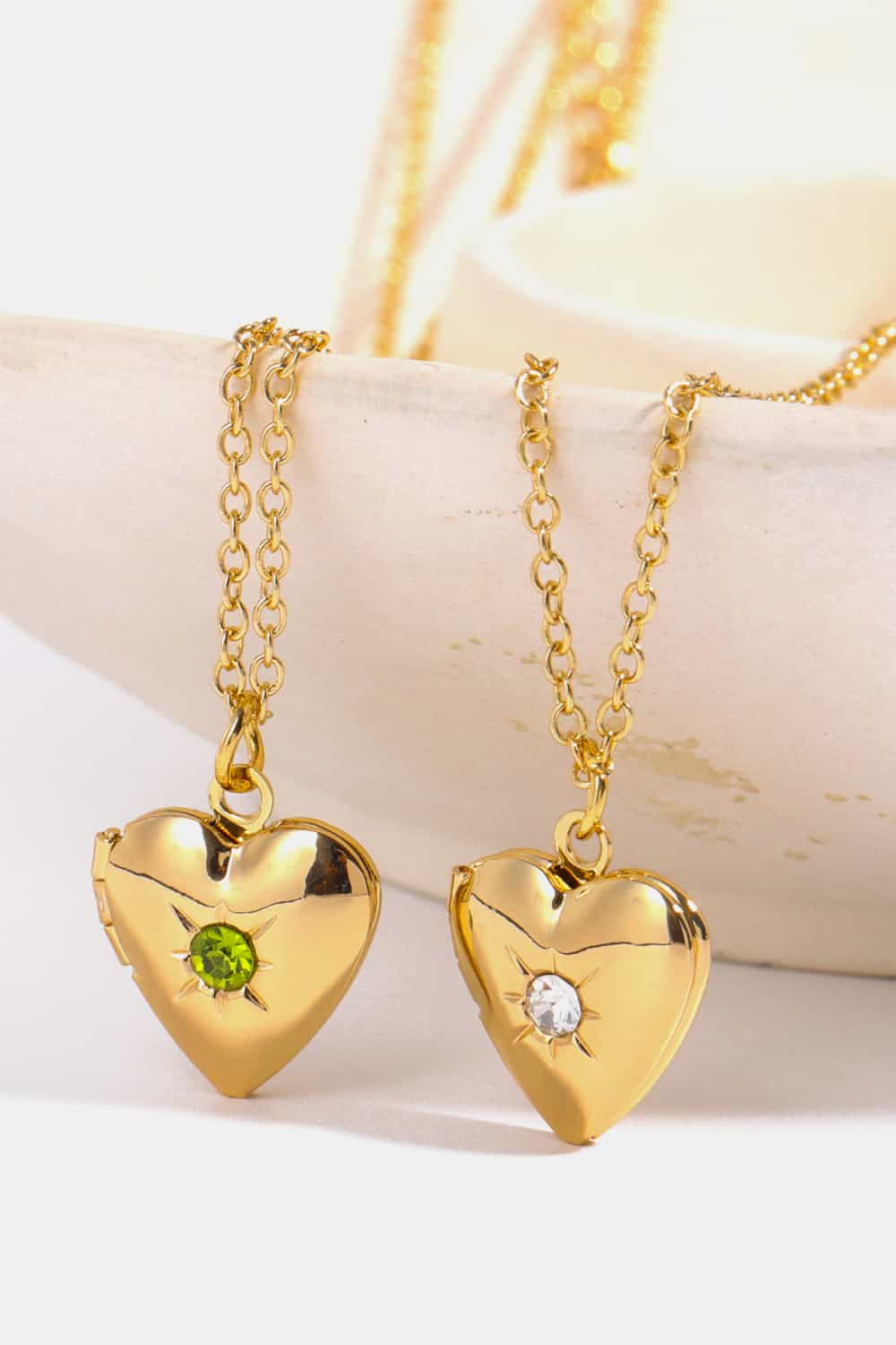 Zircon Heart Shape 14K Gold-Plated Pendant Necklace - ClozArt