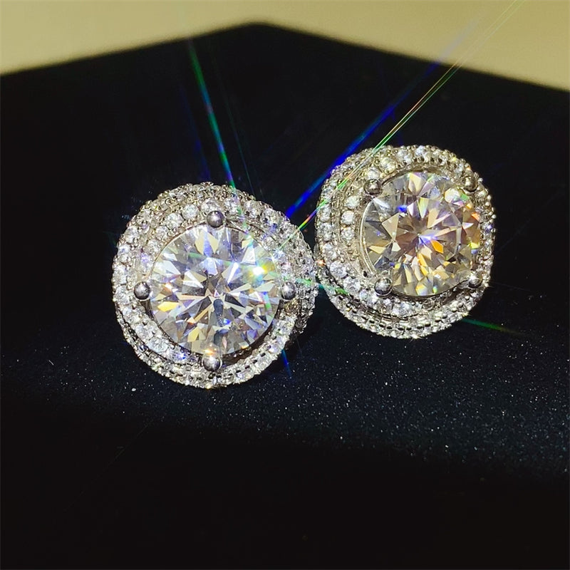 6 Carat Moissanite 925 Sterling Silver Earrings - ClozArt