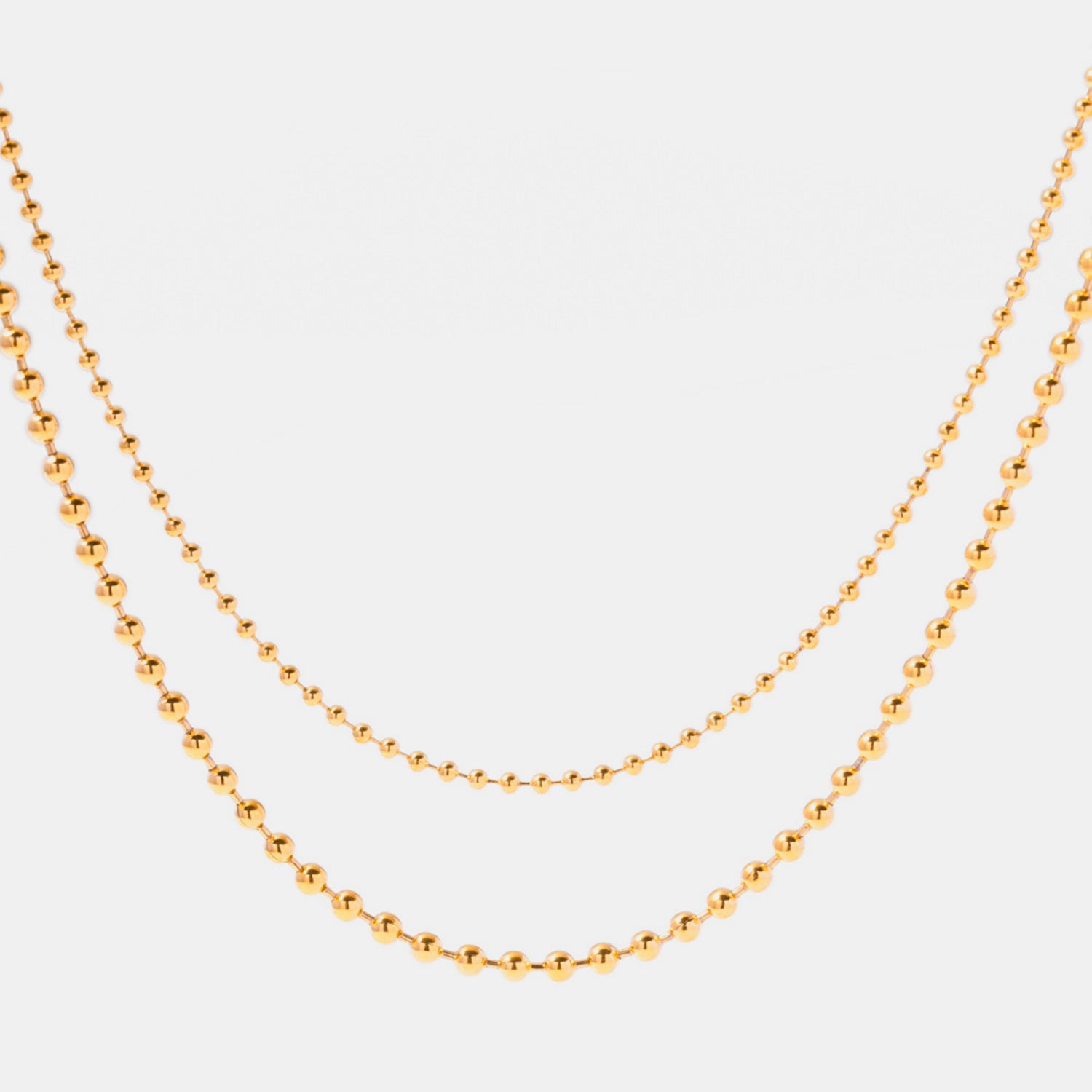 18K Gold-Plated Lobster Closure Bead Necklace - ClozArt