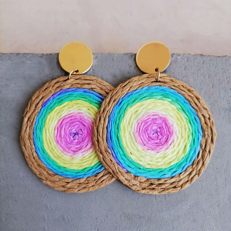 Raffia Grass Teardrop Earrings - ClozArt