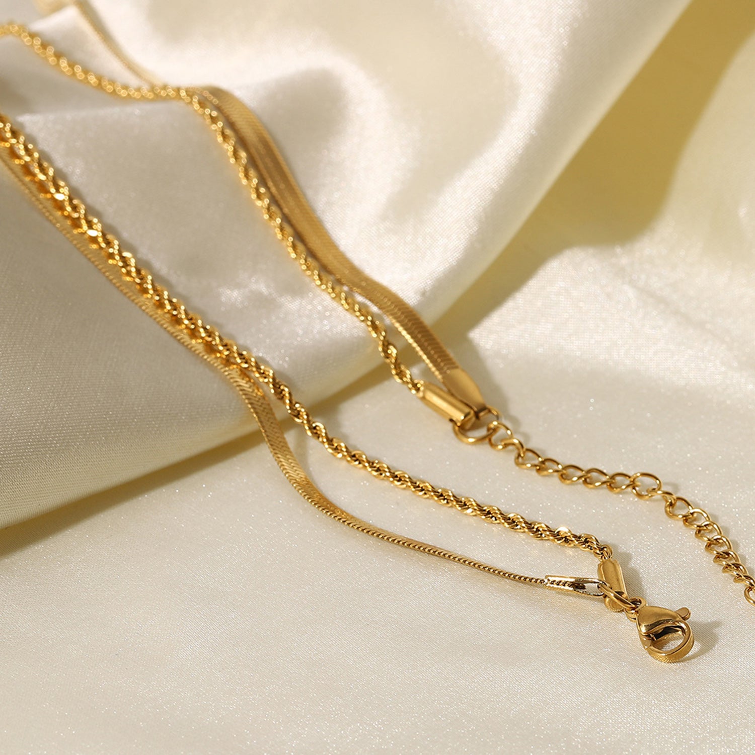 18K Gold-Plated Double-Layered Necklace - ClozArt