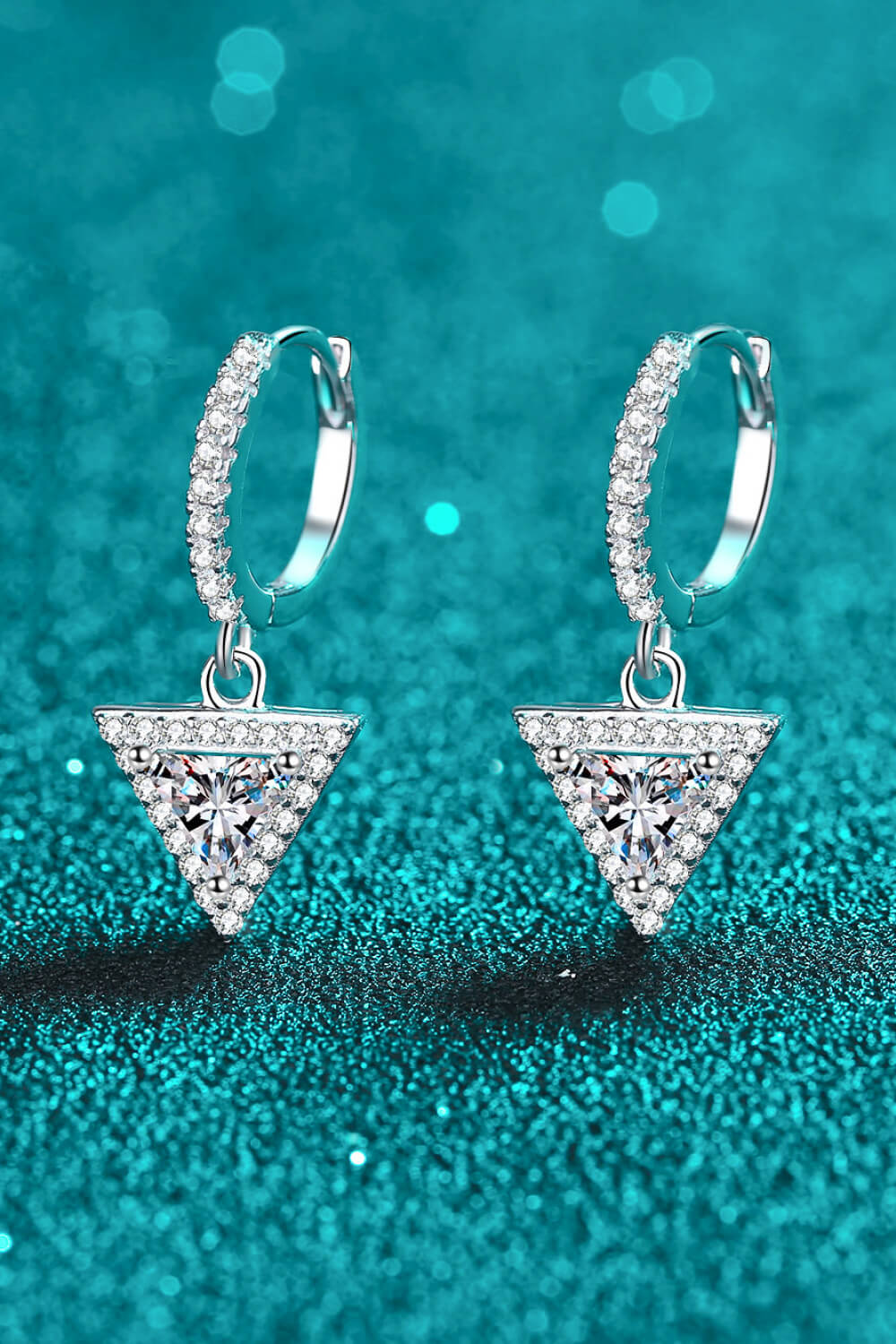 Moissanite Triangle Drop Earrings - ClozArt