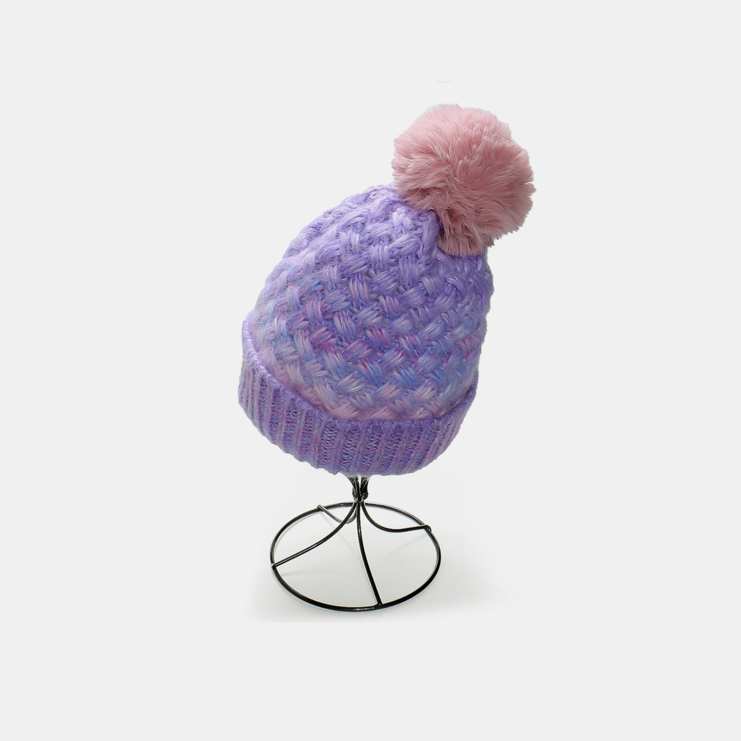 Gradient Knit Hat with Pompom - ClozArt