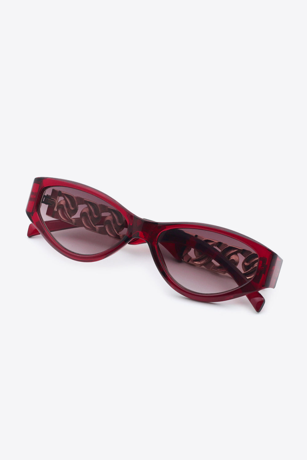 Chain Detail Temple Cat Eye Sunglasses - ClozArt