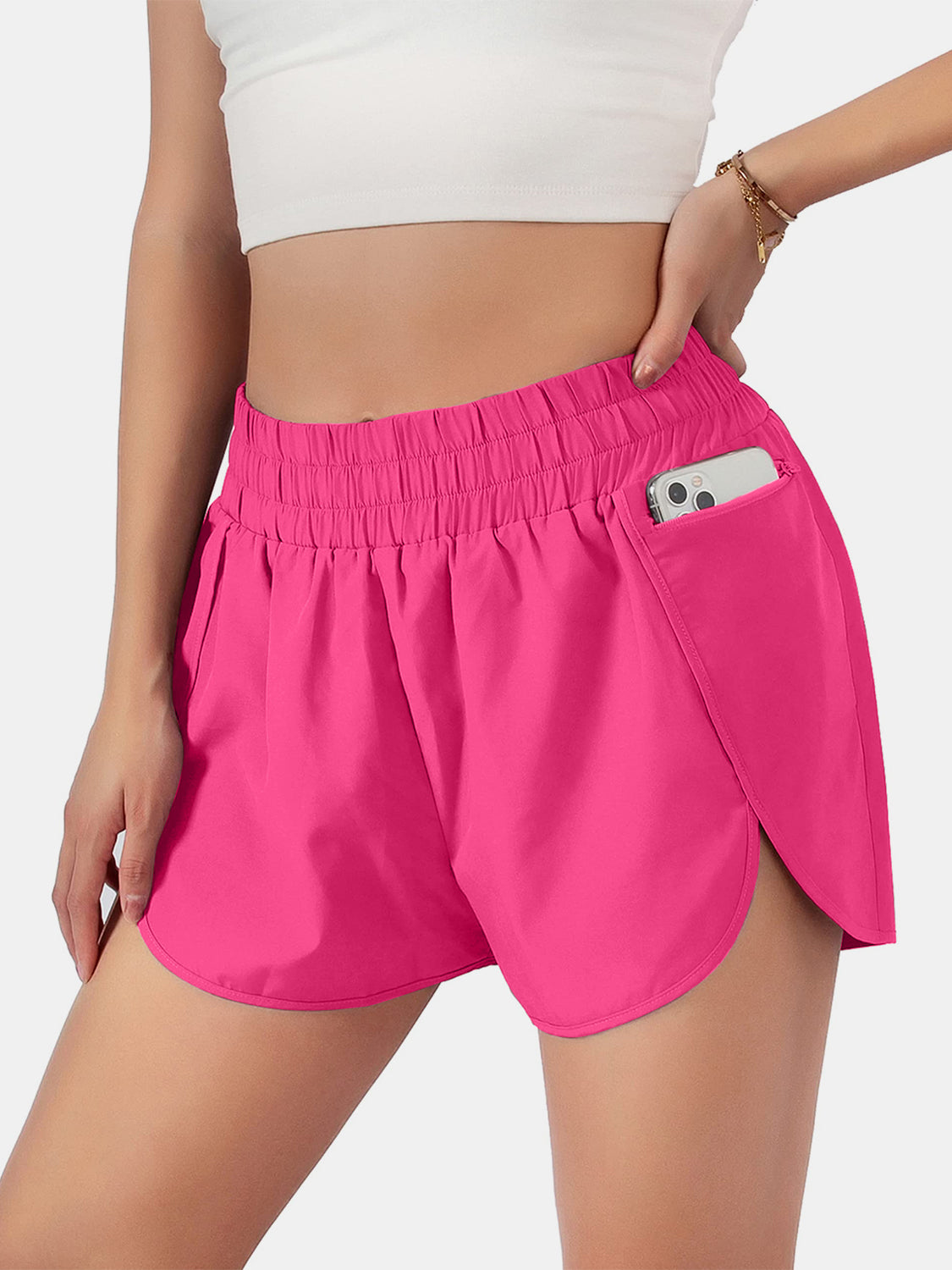 Elastic Waist Active Shorts - ClozArt