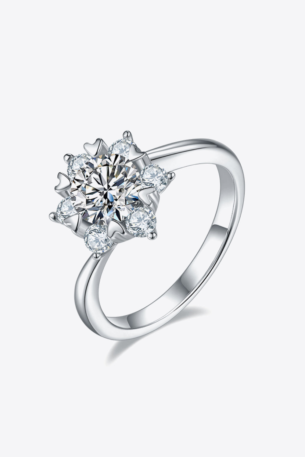 Adored 1 Carat Moissanite 925 Sterling Silver Cluster Ring - ClozArt