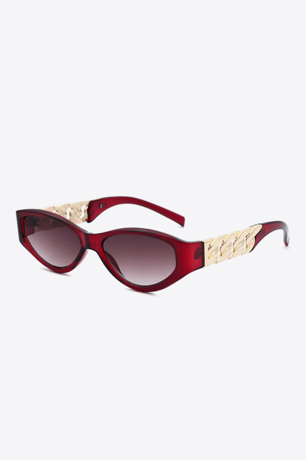 Chain Detail Temple Cat Eye Sunglasses - ClozArt