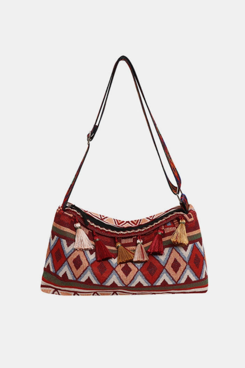 Tassel Adjustable Strap Shoulder Bag - ClozArt