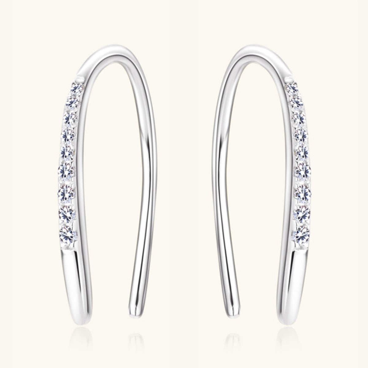 Moissanite 925 Sterling Silver U Shape Earrings - ClozArt