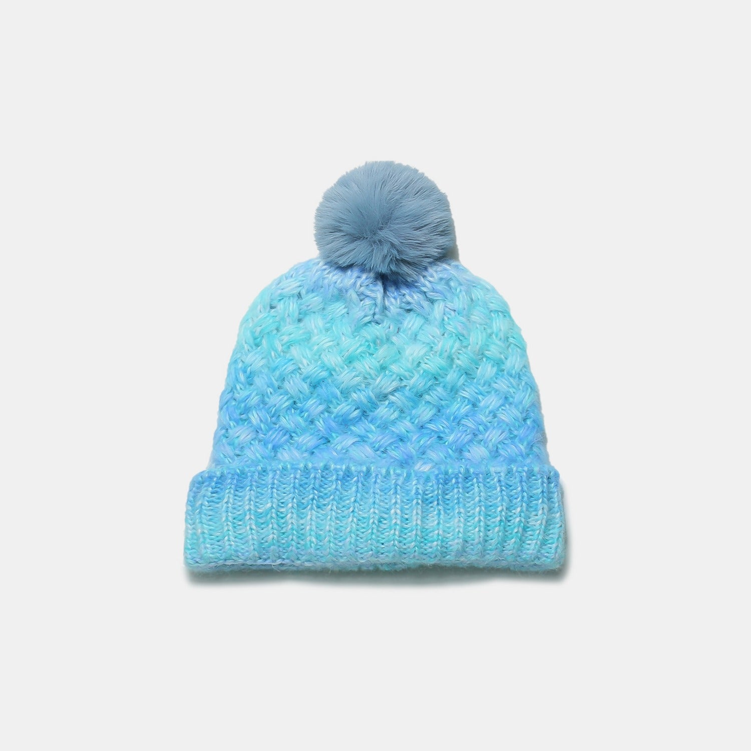 Gradient Knit Hat with Pompom - ClozArt