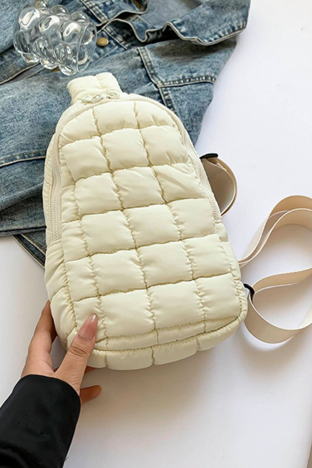 Quilted Nylon Crossbody  Bag - ClozArt