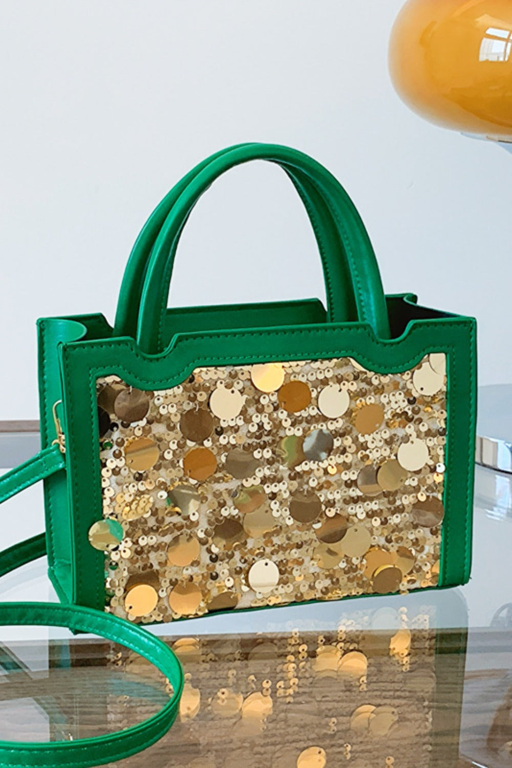 PU Leather Sequin Handbag - ClozArt