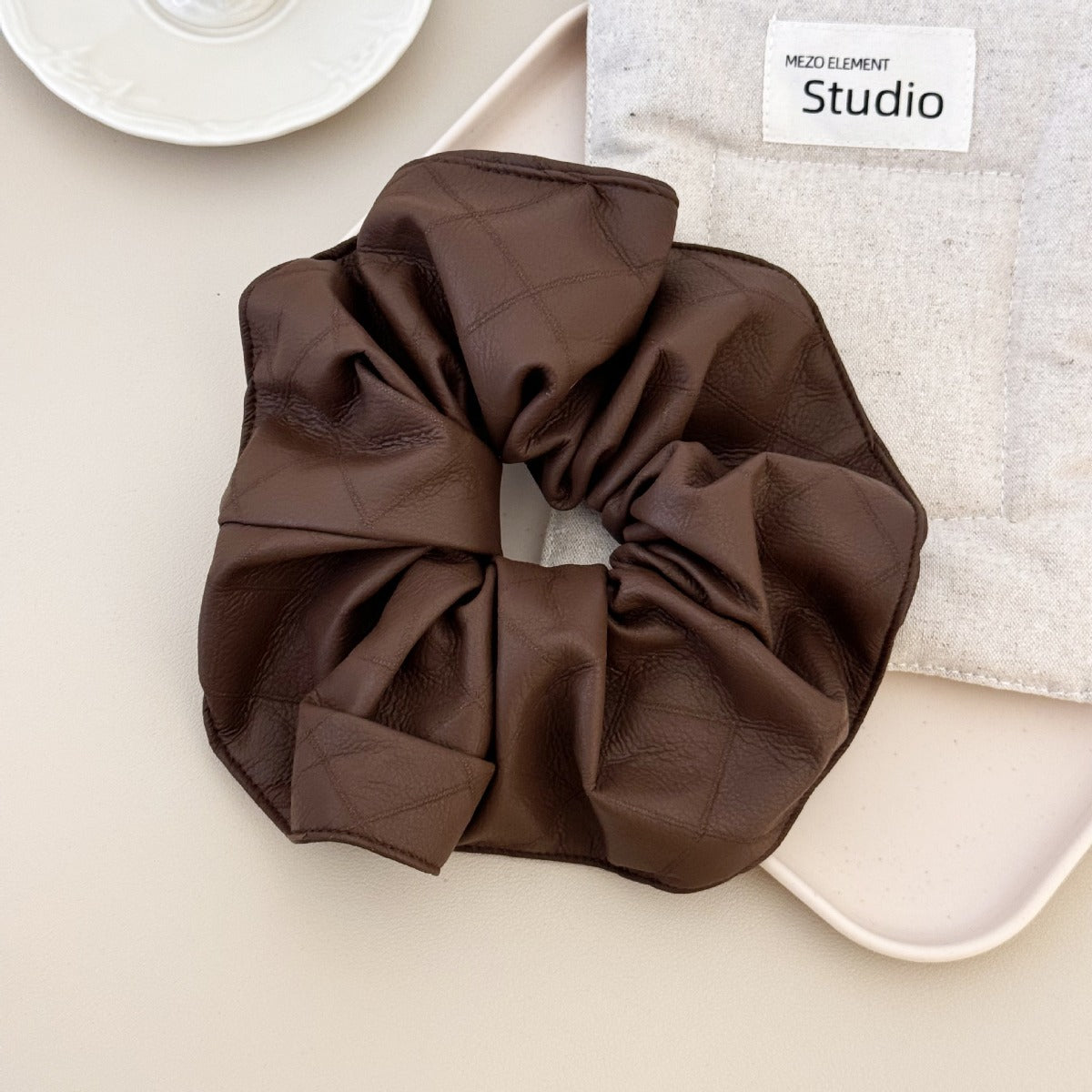 3-Piece PU Leather Elastic Hair Scrunchy - ClozArt