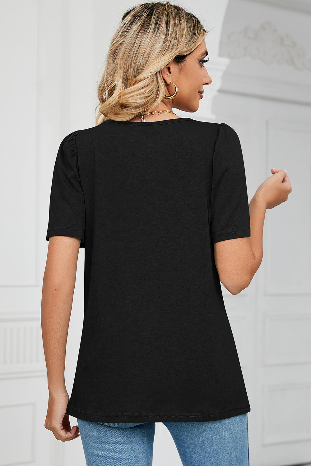 Square Neck Short Sleeve T-Shirt