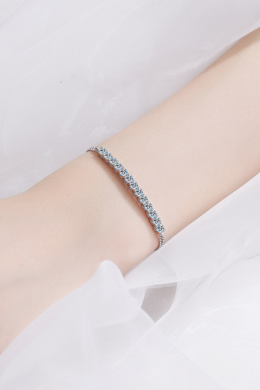 Adored Moissanite Sterling Silver Bracelet - ClozArt