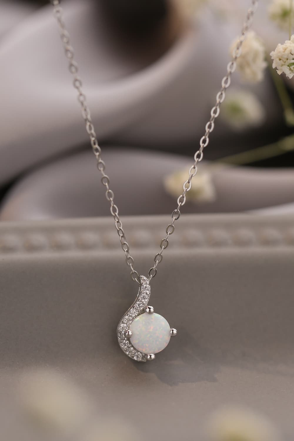 Sweet Beginnings Opal Pendant Necklace - ClozArt