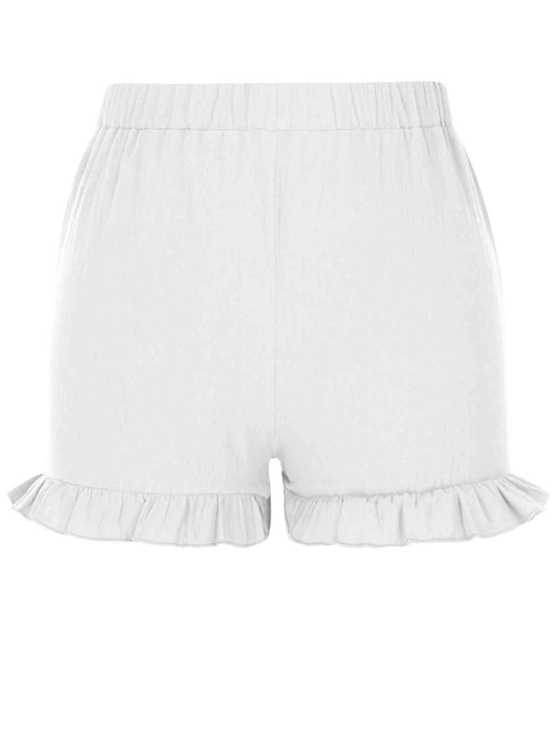 Frill Elastic Waist Shorts - ClozArt