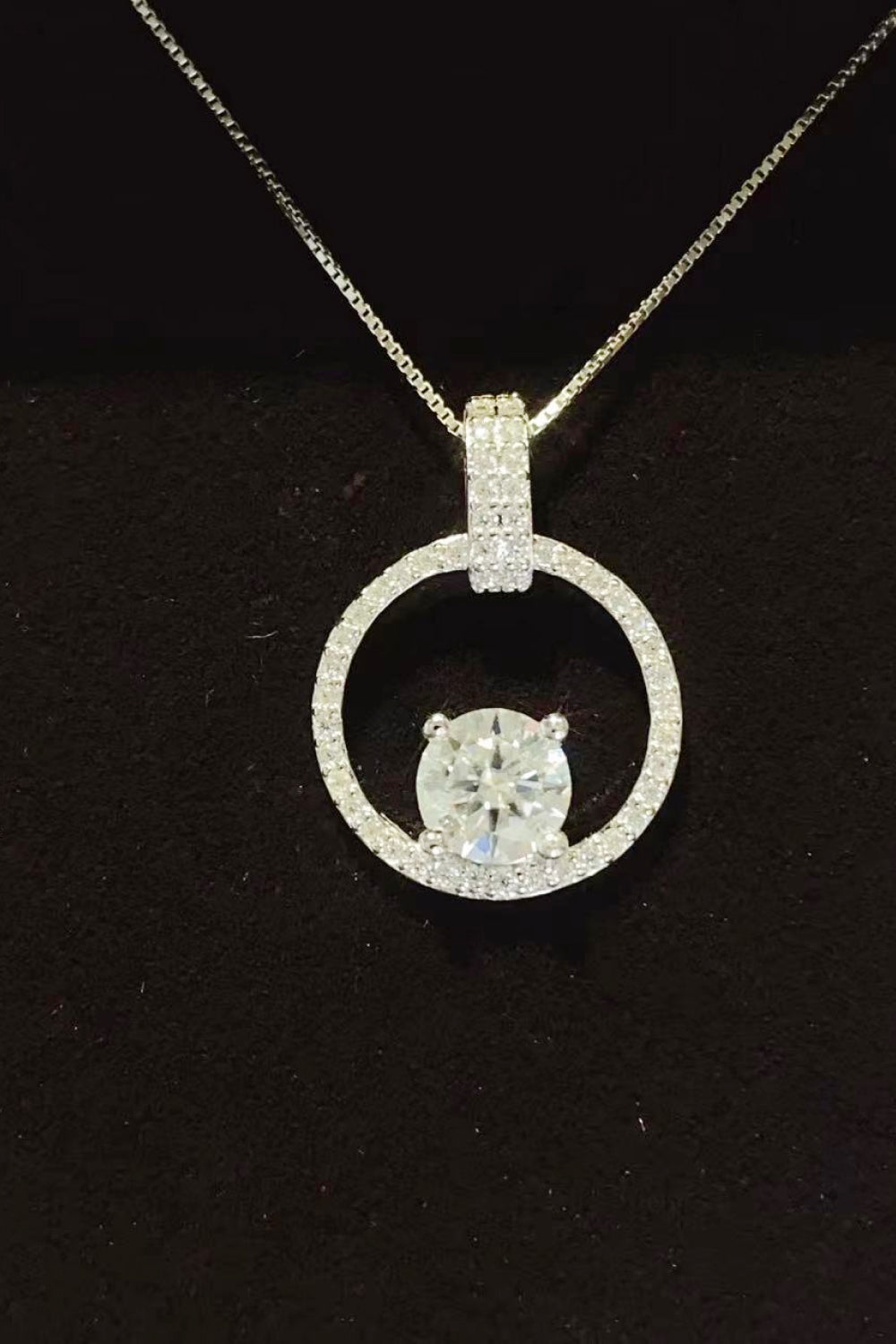 1 Carat Moissanite 925 Sterling Silver Necklace - ClozArt