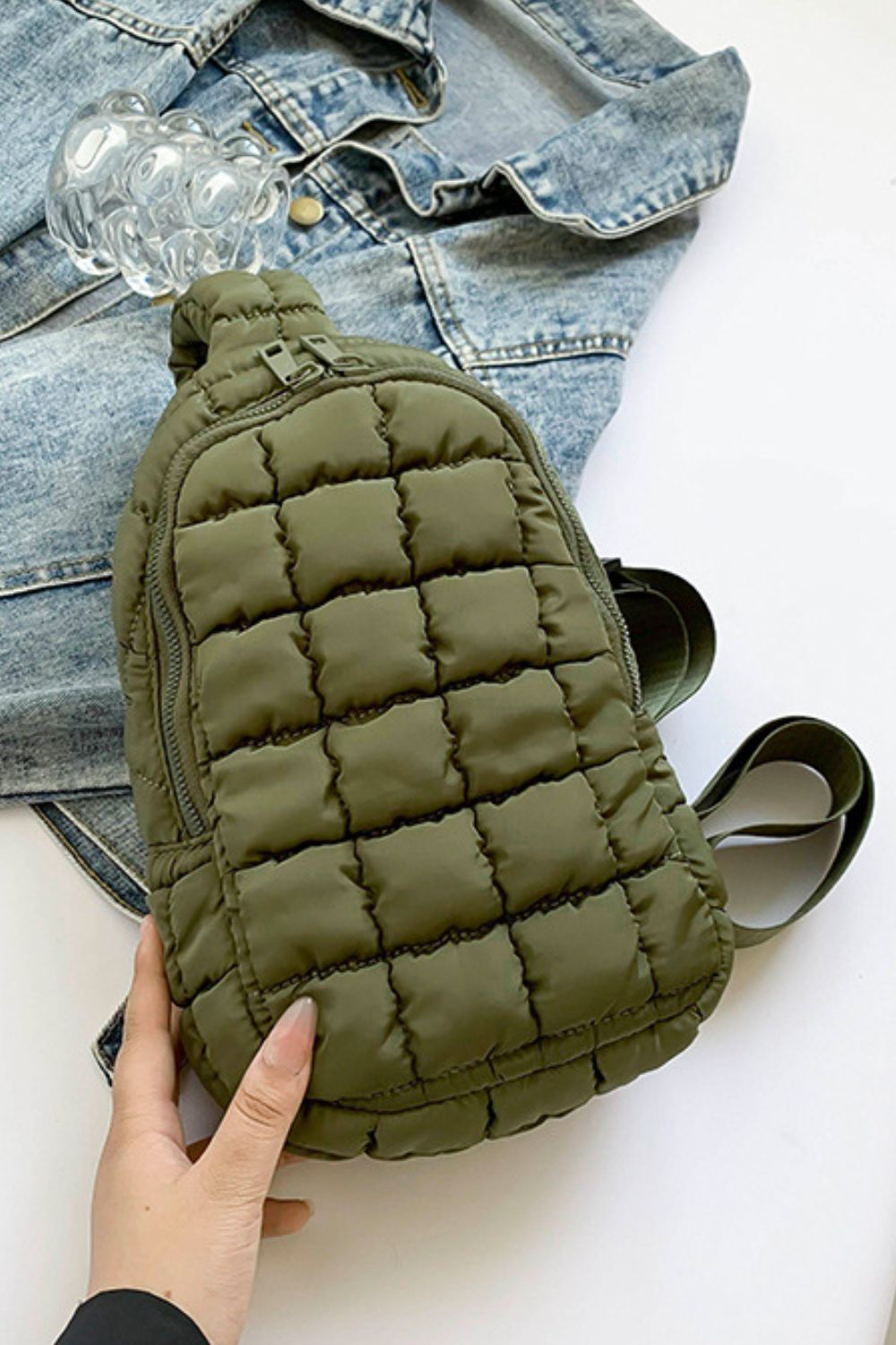 Quilted Nylon Crossbody  Bag - ClozArt