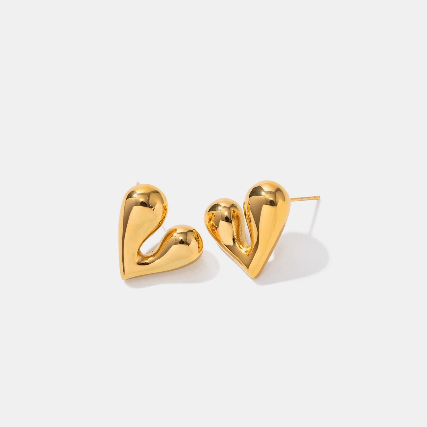 Heart Shape Stainless Steel Stud Earrings - ClozArt