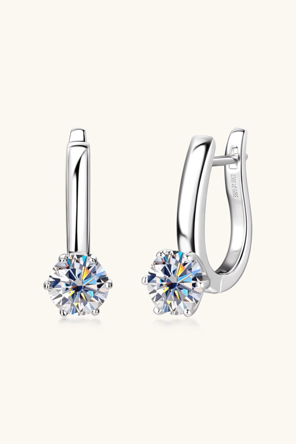 2 Carat Moissanite 925 Sterling Silver Earrings - ClozArt