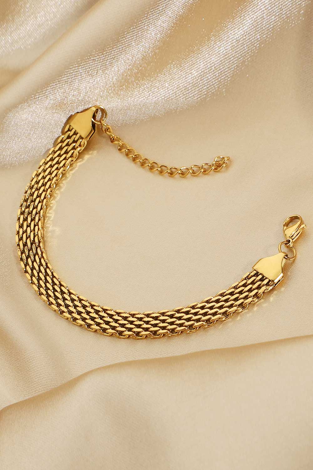 18K Gold-Plated Wide Chain Bracelet - ClozArt