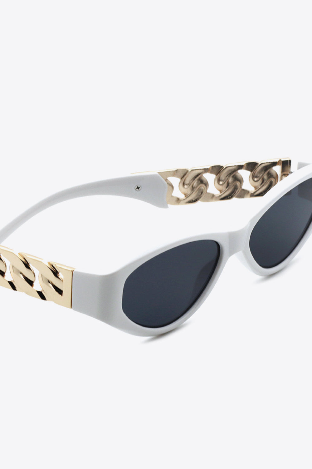 Chain Detail Temple Cat Eye Sunglasses - ClozArt