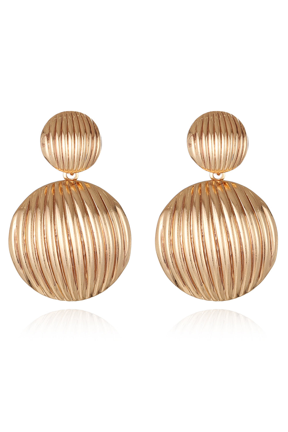 Zinc Alloy Ribbed Earrings - ClozArt