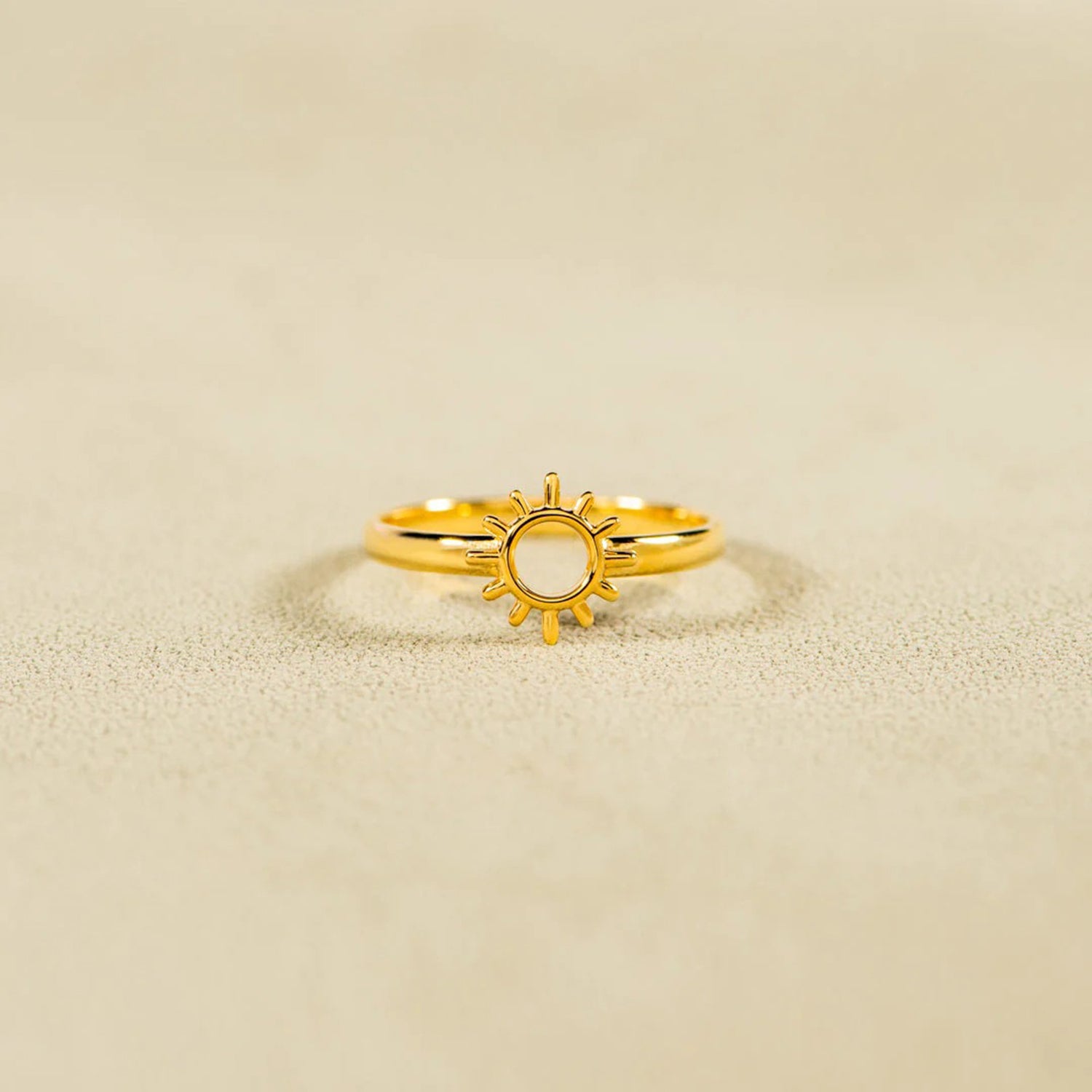 Sun Shape 18K Gold-Plated Ring - ClozArt