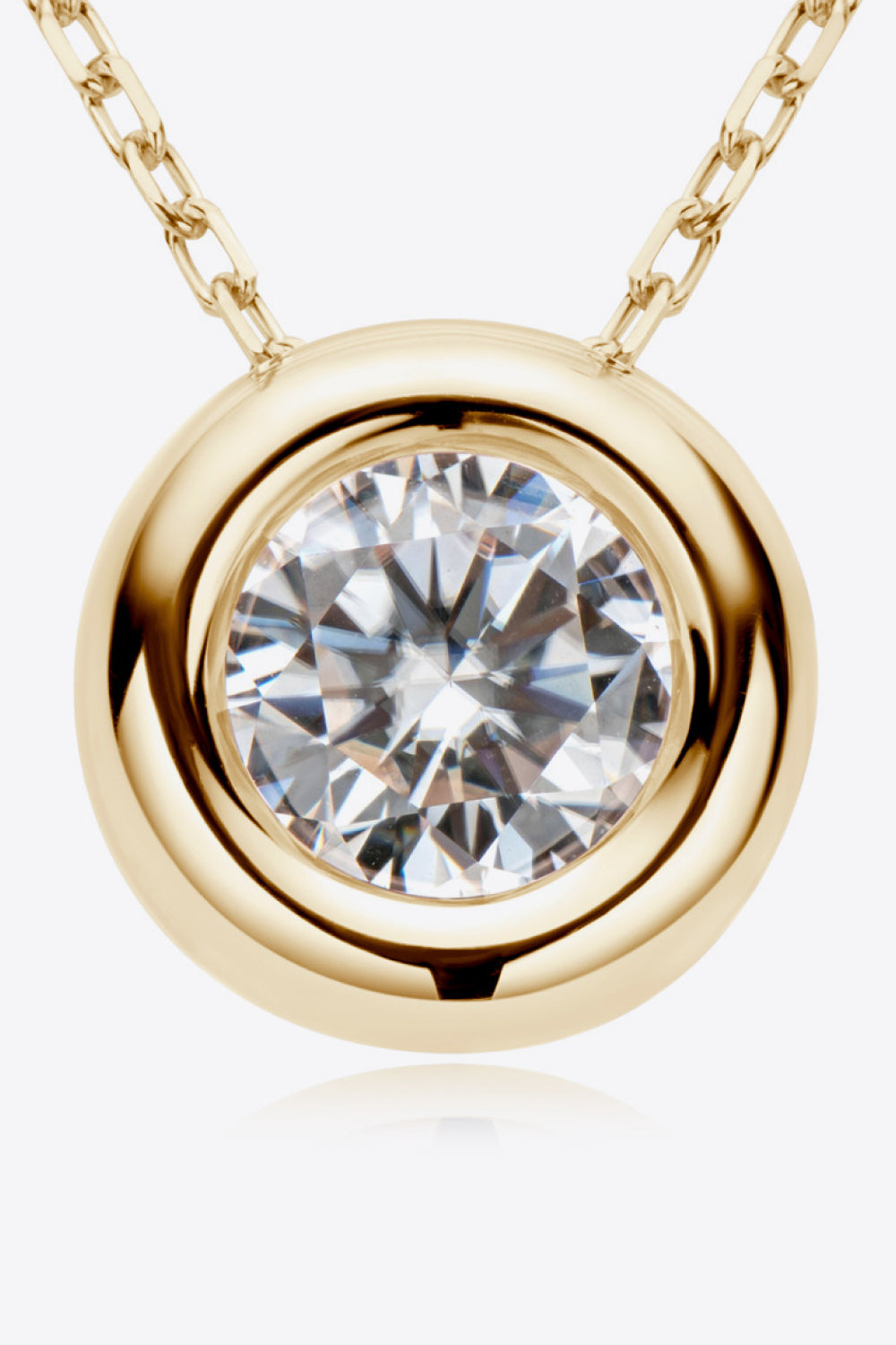 Adored 1 Carat Moissanite Pendant 925 Sterling Silver Necklace - ClozArt