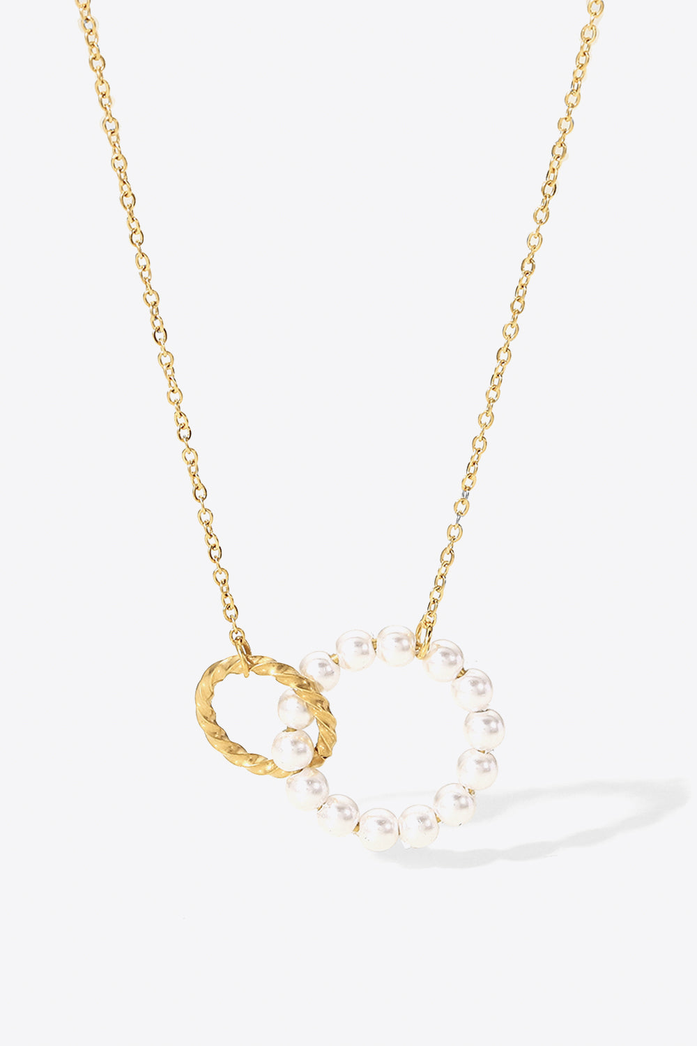 Pearl Hoop Link Pendant Necklace - ClozArt