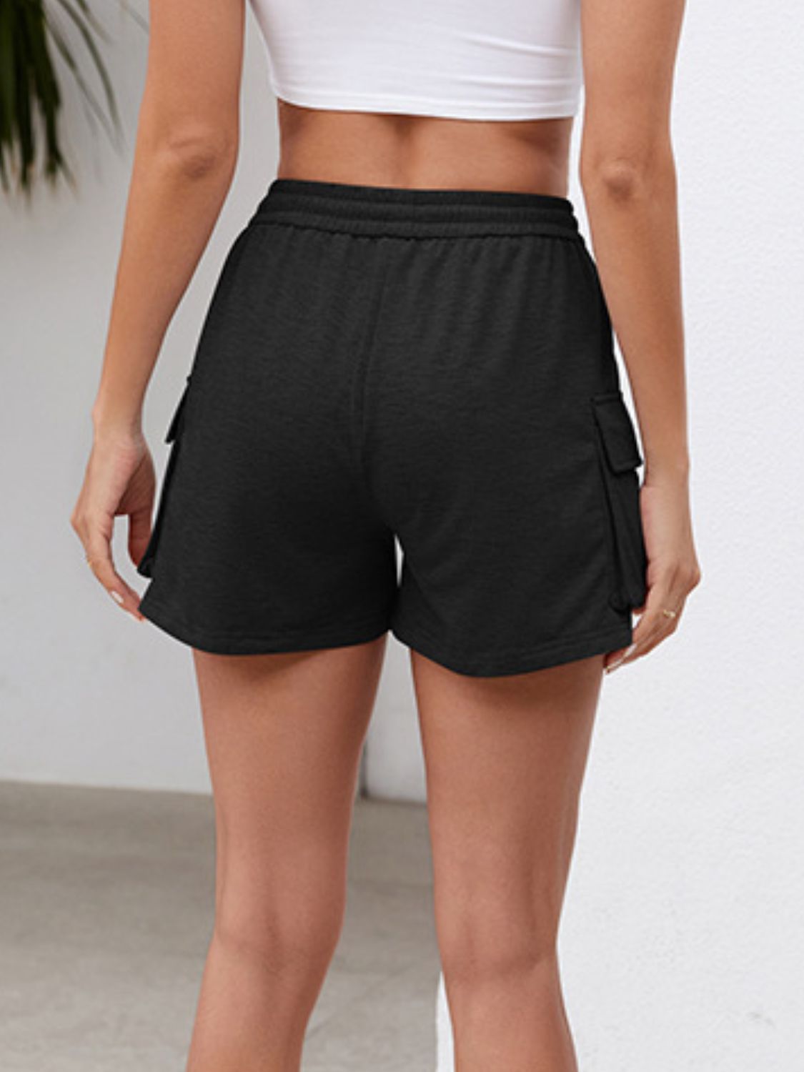 Drawstring Elastic Waist Shorts with Pockets - ClozArt