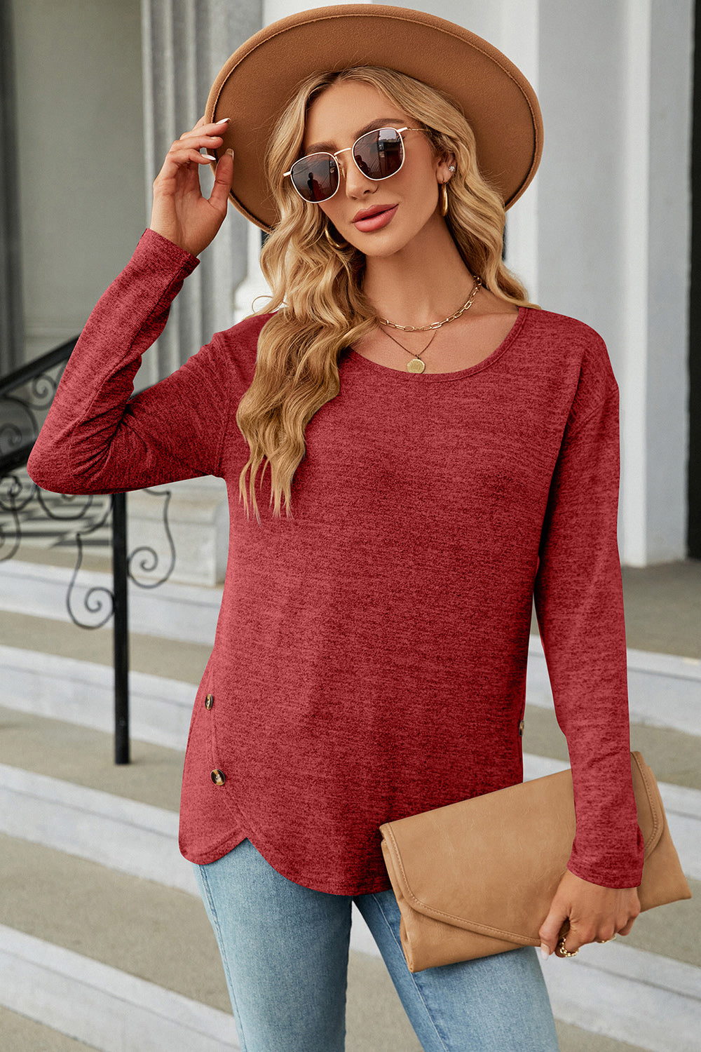 Round Neck Long Sleeve T-Shirt